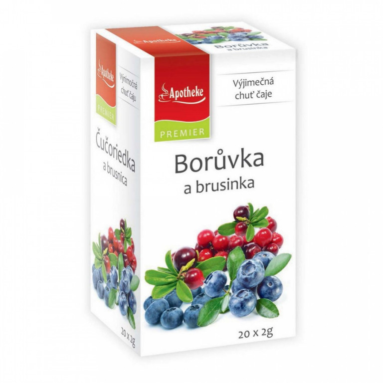 Apotheke PREMIER Borůvka a brusinka čaj 20x2g 