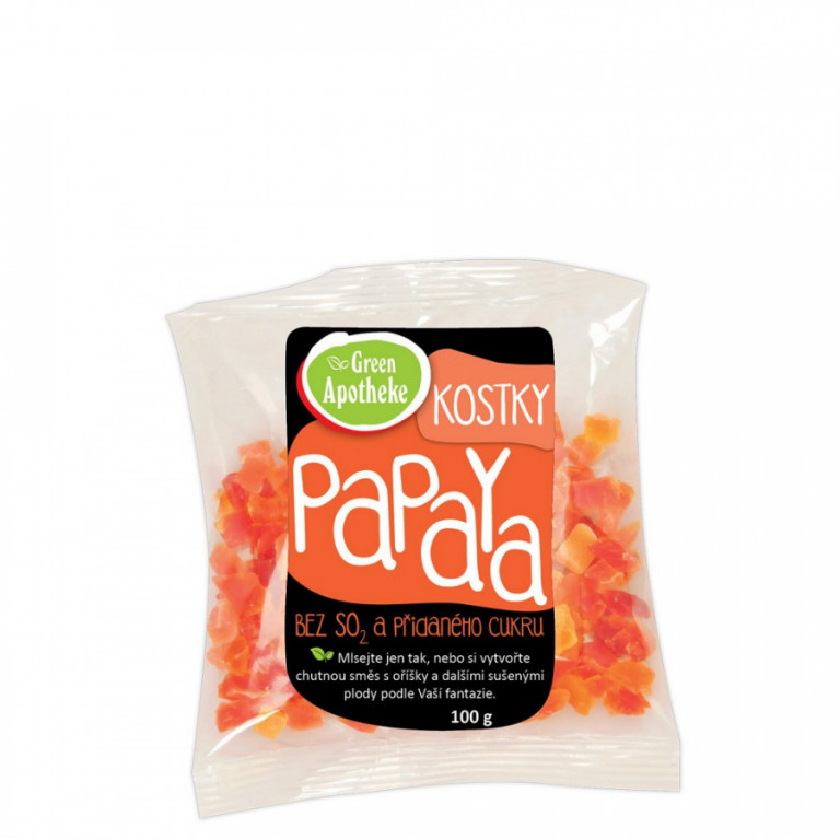 Papaya kostky nesířené 100g 