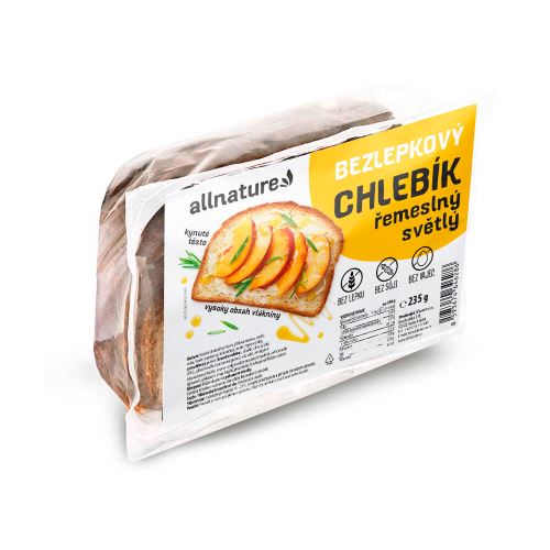 Allnature bezlepkový chlebík řemeslný světlý 250 g