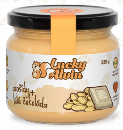 Lucky Alvin arašídové máslo bílá čokoláda 330 g