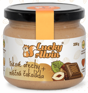 Lucky Alvin lískové oříšky + mléčná čokoláda 330 g