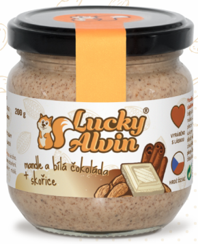 Lucky Alvin mandlové máslo bílá čokoláda a skořice 200 g