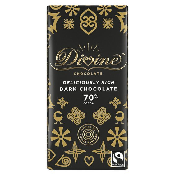 Divine hořká čokoláda Ghana 70 % 90 g