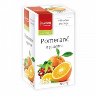 Apotheke PREMIER Pomeranč a guarana čaj 20x2g 