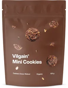 Vilgain Mini Cookies BIO ⁠bez lepku 100 g - kešu, čokoláda a vlašské ořechy