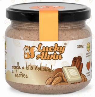 Lucky Alvin mandlové máslo bílá čokoláda a skořice 330 g